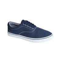 harvard lace up canvas trainers in navy