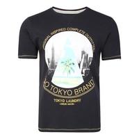 Halycon Motif T-Shirt in Dark Navy - Tokyo Laundry