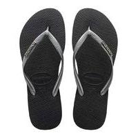 havaianas flip flops flipflops slim logo metallic black