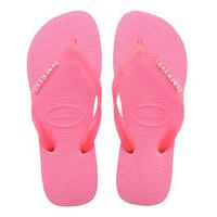 havaianas flip flops flip flops logo metallic pink