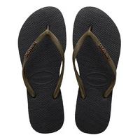 Havaianas-Flip flops - Flipflops Slim Logo Metallic - Black