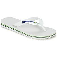 havaianas brasil logo boyss childrens flip flops sandals in white