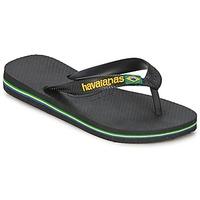 havaianas brasil logo boyss childrens flip flops sandals in black