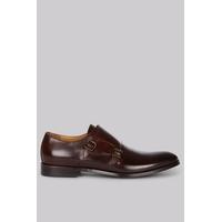 Hardy Amies Brown Double Monk Shoes