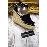 Hawaii Suedette peep toe espadrille wedge