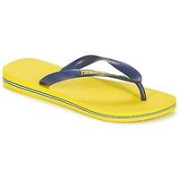 havaianas brasil logo mens flip flops sandals shoes in yellow