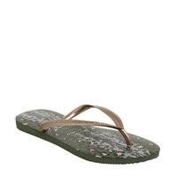 havaianas slim animals green olive