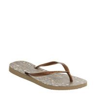 havaianas slim animals rose gold dark copper