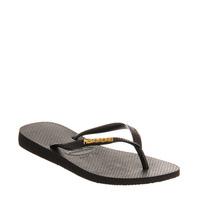 Havaianas Slim Logo Metallic Smu BLACK GOLD