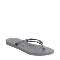 havaianas slim metal crystal flip flop grey