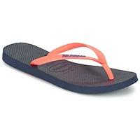 havaianas slim logo womens flip flops sandals shoes in blue