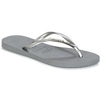 Havaianas SLIM METAL LOGO AND CRYSTAL women\'s Flip flops / Sandals (Shoes) in Silver