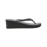 havianas black wedge toe post flip flop