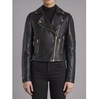 Harrier Black Leather Biker Jacket