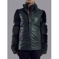 Harrow Forest Green Fur Sleeve Puffa Jacket