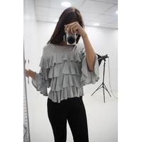 Harper ruffle layered jersey top