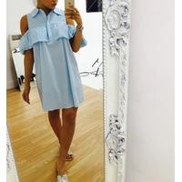 Hatty Cold Shoulder Shirt Dress