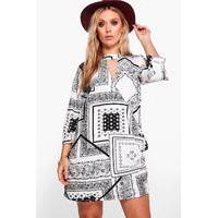 Hayley Mono Wrap Shirt Dress - multi