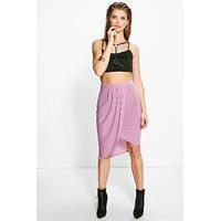 Haviva Wrap Front Skirt - mauve