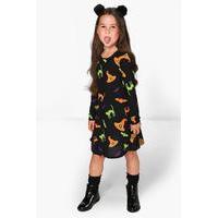 halloween print swing dress multi