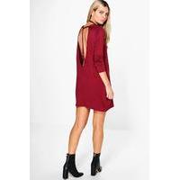 Harness Back Shift Dress - berry