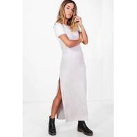 Hayley 2 in 1 Suedette Maxi Slip Dress - grey