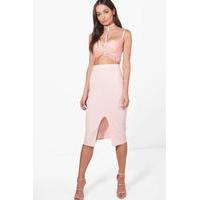 Harness Lace Bralet & Midi Skirt Co-Ord - blush