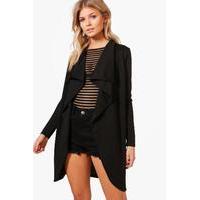 Hannah Ponte Wrao Front Duster Jacket - black