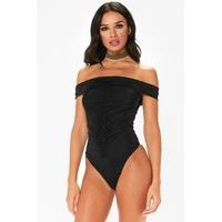 hannah black slinky bardot bodysuit