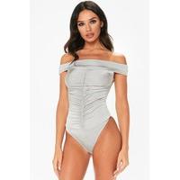 Hannah Grey Slinky Bardot Bodysuit