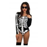 Halloween Black Skeleton Bodysuit