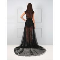 HADDI - Delicately Hand Embellished Black Maxi Dress