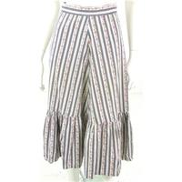handmade size s white tonal pinks and navy blue striped floral print s ...