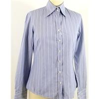 hawes curtis size m long sleeved blue white striped blouse