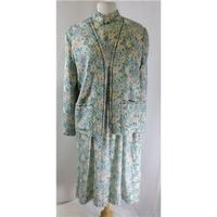 Handmade - Size L - Multicoloured Floral - Dress with matching jacket