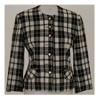 Hamells, size 8 black & cream checked wool blend jacket