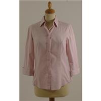 Hawes & Curtis Size 12 White with pink stripes short sleeved shirt