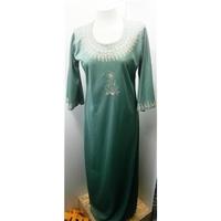 handmade size m green kaftan dress size m green full length dress