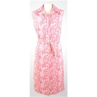 Handmade Vintage 1970\'s - 30 inch Chest - Pink - Abstract Patterned Shirt Dress