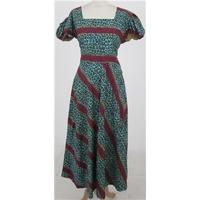 handmade size l blue pink patterned long dress