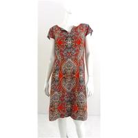 Handmade Vintage Style Summer Dress Red With Paisley Multi-coloured Pattern