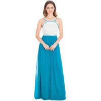 Halter Neck Embellished Maxi Dress - Turquoise