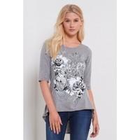 Hana Roses Butterfly Glitter Stretchy Top