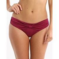 Halle Gathered Bikini Pant - Cranberry