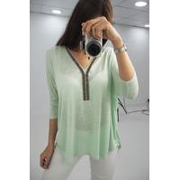 Hanel crushed crystal beaded loose fit top