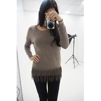 Hanny knitted fringe hem jumper