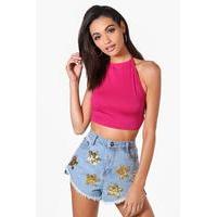 halter basic crop cerise