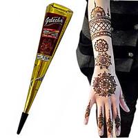 halloween black color herbal henna cones temporary tattoo body art ink ...