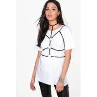 Harness Choker 2 in 1 T-Shirt - white