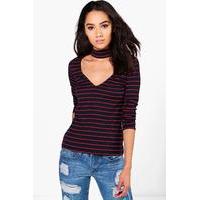 Hailey Cut Out High Neck Top - multi